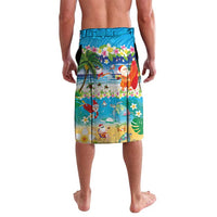 Polynesian Merry Christmas Lavalava Funny Santa Beach Tropical Plant and Turtle - Polynesian Pride