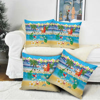 Polynesian Merry Christmas Pillow Cover Funny Santa Beach Tropical Plant and Turtle - Polynesian Pride