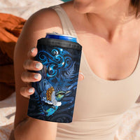 Aotearoa Matariki 4 in 1 Can Cooler Tumbler Maori Tribal with Silver Fern and Tui Bird Galaxy Style - Polynesian Pride