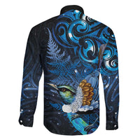 Aotearoa Matariki Family Matching Summer Maxi Dress and Hawaiian Shirt Maori Tribal with Silver Fern and Tui Bird Galaxy Style LT03 - Polynesian Pride
