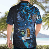 Aotearoa Matariki Hawaiian Shirt Maori Tribal with Silver Fern and Tui Bird Galaxy Style LT03 - Polynesian Pride