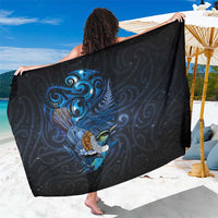 Aotearoa Matariki Sarong Maori Tribal with Silver Fern and Tui Bird Galaxy Style - Polynesian Pride
