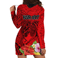 Personalised Hawaii Valentine Day Hoodie Dress Couple Love Heart mix Hibiscus and Polynesian Tattoo LT03 - Polynesian Pride