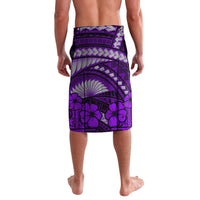Polynesian Shark Valentine Day Lavalava Hibiscus and Tribal Tattoo Purple Style LT03 - Polynesian Pride