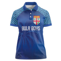 Custom Fiji Football-Towards World Cup 2026 Women Polo Shirt LT03 Female Blue - Polynesian Pride