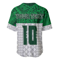 Custom Hawaii Volleyball-Kakau Motif Green Color Baseball Jersey