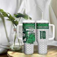 Custom Hawaii Volleyball-Kakau Motif Green Color Tumbler With Handle