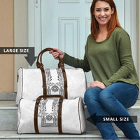 Philippines Barong Style Travel Bag with Polynesian Art and Leaf Motif Black-White Color