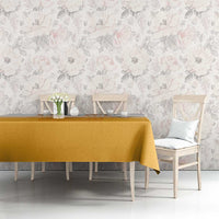 Philippines Barong Style Tablecloth with Polynesian Art and Leaf Motif Yellow Color