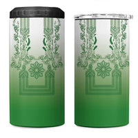 Philippines Barong Style 4 in 1 Can Cooler Tumbler with Polynesian Art and Leaf Motif Green Color LT03 One Size: 16 oz Green - Polynesian Pride