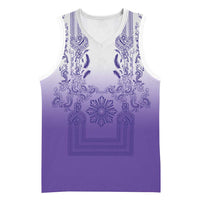 Philippines Barong Style Basketball Jersey with Polynesian Art and Leaf Motif Purple Color LT03 Unisex Purple - Polynesian Pride