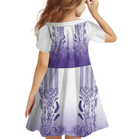 Philippines Barong Style Family Matching Puletasi and Hawaiian Shirt with Polynesian Art and Leaf Motif Purple Color LT03 - Polynesian Pride
