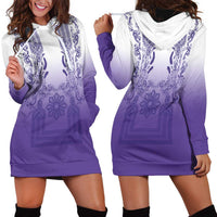 Philippines Barong Style Hoodie Dress with Polynesian Art and Leaf Motif Purple Color LT03 - Polynesian Pride