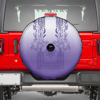 Philippines Barong Style Spare Tire Cover with Polynesian Art and Leaf Motif Purple Color LT03 - Polynesian Pride