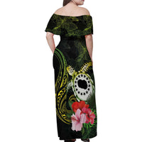 Kia Orana Cook Islands Family Matching Off Shoulder Maxi Dress and Hawaiian Shirt Turtle and Hibiscus Polynesian Pattern LT03 - Polynesian Pride