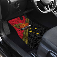 Papua New Guinea Goroka Show Car Mats Bird-of-paradise and Melanesian Tattoo Pattern LT03 - Polynesian Pride