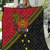 Papua New Guinea Goroka Show Quilt Bird-of-paradise and Melanesian Tattoo Pattern LT03 Red - Polynesian Pride