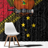 Papua new Guinea Goroka Show Window Curtain Bird-of-paradise and Melanesian Tattoo Pattern