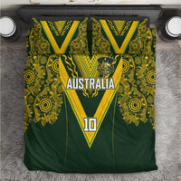 Australia Rugby Custom Bedding Set Aboriginal Art Sporty Style - Polynesian Pride