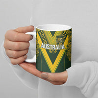 Australia Rugby Custom Ceramic Mug Aboriginal Art Sporty Style - Polynesian Pride