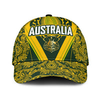 Australia Rugby Classic Cap Aboriginal Art Sporty Style LT03 Universal Fit Green - Polynesian Pride