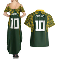 Australia Rugby Custom Couples Matching Summer Maxi Dress and Hawaiian Shirt Aboriginal Art Sporty Style - Polynesian Pride