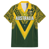 Australia Rugby Custom Family Matching Summer Maxi Dress and Hawaiian Shirt Aboriginal Art Sporty Style - Polynesian Pride