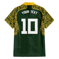 Australia Rugby Custom Family Matching Summer Maxi Dress and Hawaiian Shirt Aboriginal Art Sporty Style - Polynesian Pride