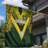 Australia Rugby Custom Garden Flag Aboriginal Art Sporty Style - Polynesian Pride