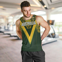 Australia Rugby Custom Men Tank Top Aboriginal Art Sporty Style - Polynesian Pride