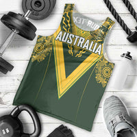 Australia Rugby Custom Men Tank Top Aboriginal Art Sporty Style - Polynesian Pride