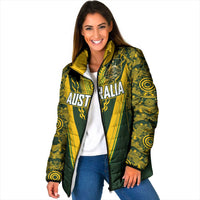 Australia Rugby Custom Padded Jacket Aboriginal Art Sporty Style - Polynesian Pride