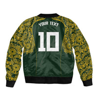 Australia Rugby Custom Sleeve Zip Bomber Jacket Aboriginal Art Sporty Style - Polynesian Pride