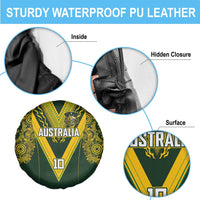 Australia Rugby Custom Spare Tire Cover Aboriginal Art Sporty Style - Polynesian Pride