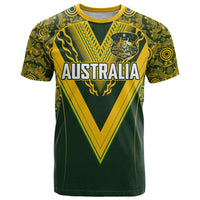 Australia Rugby Custom T Shirt Aboriginal Art Sporty Style - Polynesian Pride