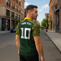 Australia Rugby Custom Zipper Polo Shirt Aboriginal Art Sporty Style - Polynesian Pride