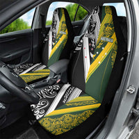 Aotearoa Australia Rugby Car Seat Cover Maori and Aboriginal Art Sporty Style - Polynesian Pride