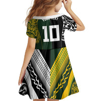 Aotearoa Australia Rugby Custom Family Matching Mermaid Dress and Hawaiian Shirt Maori and Aboriginal Art Sporty Style - Polynesian Pride