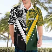 Aotearoa Australia Rugby Custom Hawaiian Shirt Maori and Aboriginal Art Sporty Style - Polynesian Pride