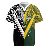 Aotearoa Australia Rugby Custom Rugby Jersey Maori and Aboriginal Art Sporty Style - Polynesian Pride