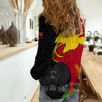 Papua New Guinea Women Casual Shirt Birds Of Paradise Mix Tropical Flower Polynesian Pattern LT03 - Polynesian Pride