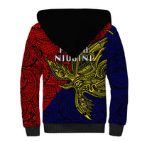 Papua New Guinea Central Province Sherpa Hoodie PNG Birds Of Paradise Polynesian Arty Style LT03 - Polynesian Pride