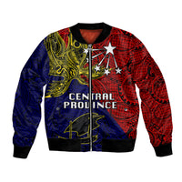 Custom Papua New Guinea Central Province Bomber Jacket PNG Birds Of Paradise Polynesian Arty Style LT03 Unisex Red - Polynesian Pride