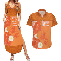 International Day for the Elimination of Violence Against Women Couples Matching Summer Maxi Dress and Hawaiian Shirt Polynesian Pattern