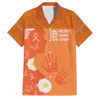 International Day for the Elimination of Violence Against Women Family Matching Puletasi and Hawaiian Shirt Polynesian Pattern LT03 Dad's Shirt - Short Sleeve Orange - Polynesian Pride