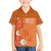 International Day for the Elimination of Violence Against Women Kid Hawaiian Shirt Polynesian Pattern LT03 Kid Orange - Polynesian Pride