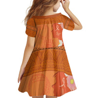 International Day for the Elimination of Violence Against Women Kid Short Sleeve Dress Polynesian Pattern LT03 - Polynesian Pride