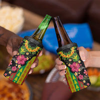 Hawaiian Independence Day 4 in 1 Can Cooler Tumbler Kanaka Maoli Symbols With Tapa Motifs and Tropical Plants - Polynesian Pride