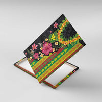 Hawaiian Independence Day Canvas Wall Art Kanaka Maoli Symbols With Tapa Motifs and Tropical Plants - Polynesian Pride