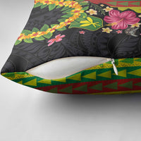 Hawaiian Independence Day Pillow Cover Kanaka Maoli Symbols With Tapa Motifs and Tropical Plants - Polynesian Pride